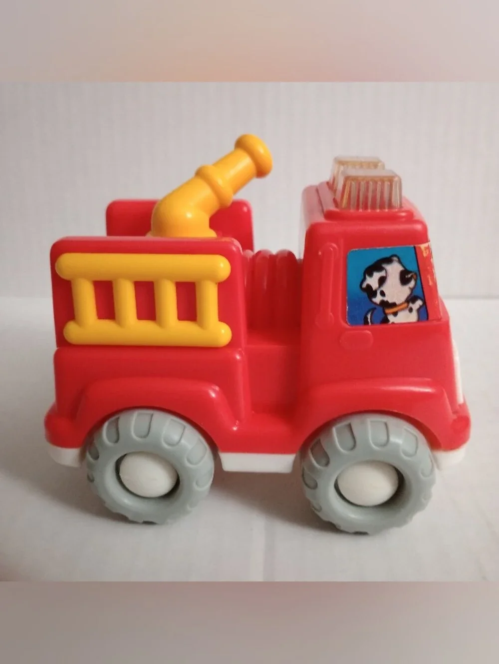 Shelcore Chunky Red Fire Engine Truck Preschool Push Toy Vintage 1992